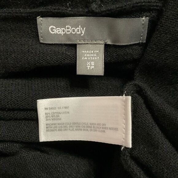 Gap Body Black Hooded Open Front Long Sleeve Cardigan Sweater XS - Picture 6 of 6